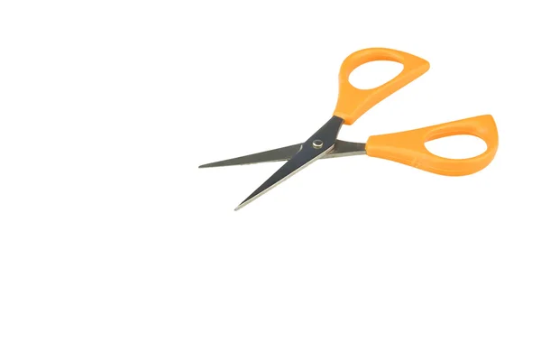 Oranžové nůžky, samostatný — Stock fotografie