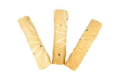 Tayland gibi izole çatal koy gofret haddelenmiş muan tong