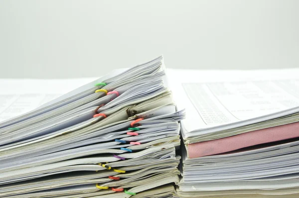 Close up stack document of account at side of wall — Stock Photo, Image