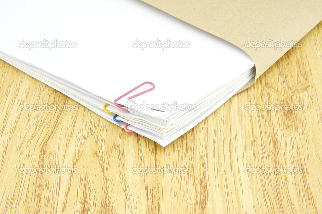 Stack of account place in brown envelope