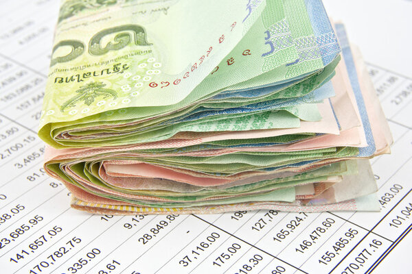 Pile bill of Thailand place on statement