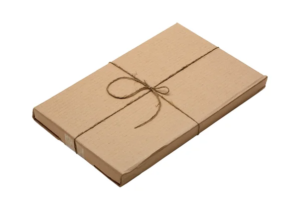 Kartonová krabice svázaná kabelem — Stock fotografie