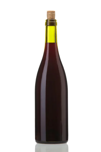 Botella de vino tinto con corcho — Foto de Stock