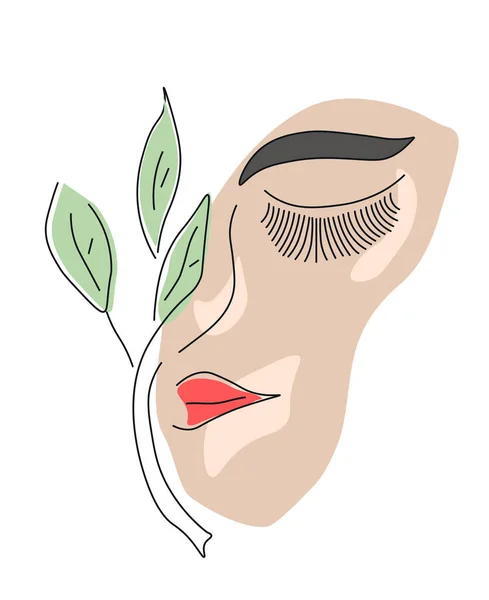 Schöne Silhouette Eines Weiblichen Gesichts Mit Vitiligo Hauterkrankung Das Konzept — Stockvektor