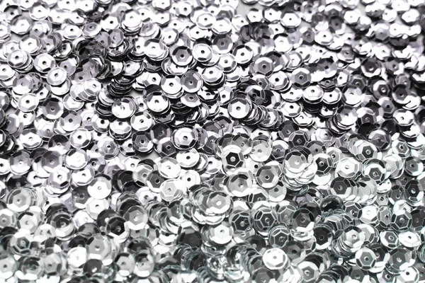 Textura Stříbrných Sekin Elegantní Jasná Látka Sekty — Stock fotografie