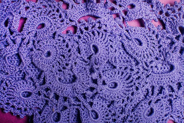 Delicate Violet Handmade Lace Doily Knitted Violet Pattern Color 2022 — Stockfoto