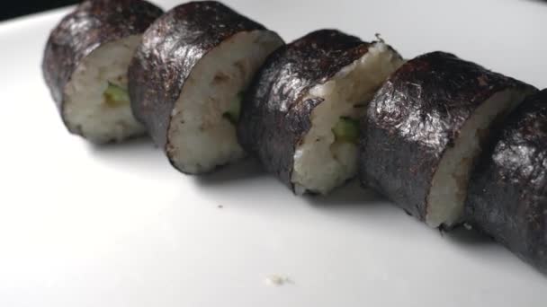 Świeże Sushi Nagraniu Tła Studio — Wideo stockowe