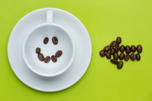 Smiley gezicht koffie hier — Stockfoto