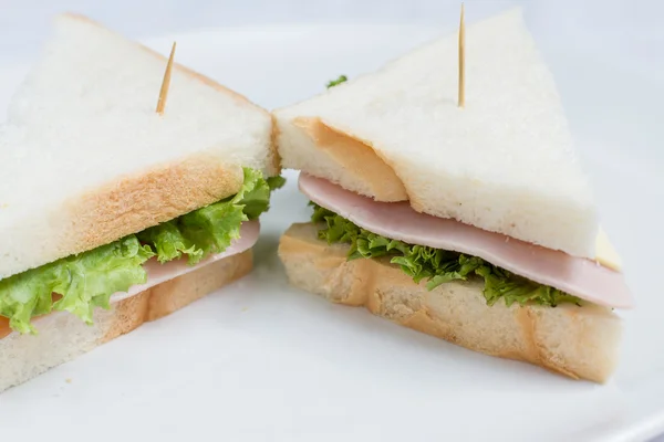 Two ham and cheese sandwich — Stock Photo, Image