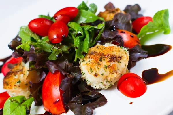 Jakobsmuscheln und Rucola — Stockfoto