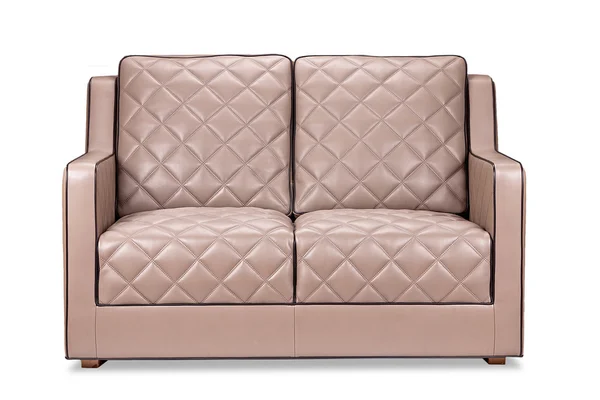 Modern leather sofa isolated on white background — Stock Photo, Image