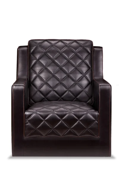 Black Leather armchair isolated on white — Stock Photo, Image