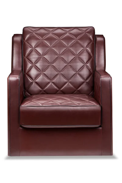 Brown Leather armchair isolated on white — Stock Photo, Image