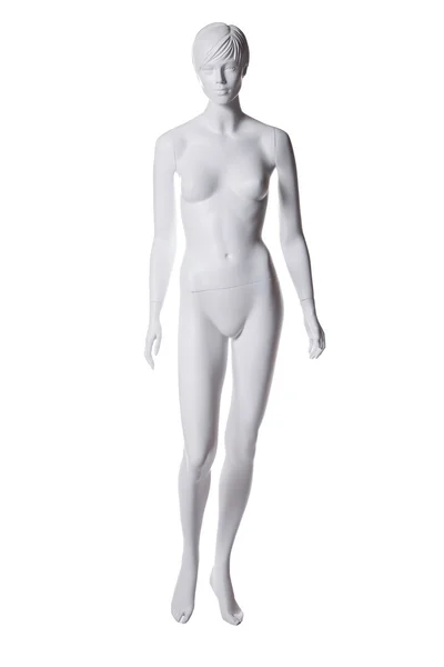 白で隔離される裸のマネキン — ストック写真