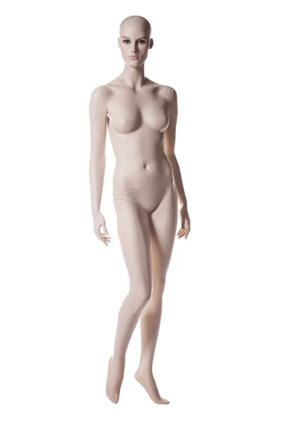 女模特儿赤裸上白色孤立 免版税图库图片
