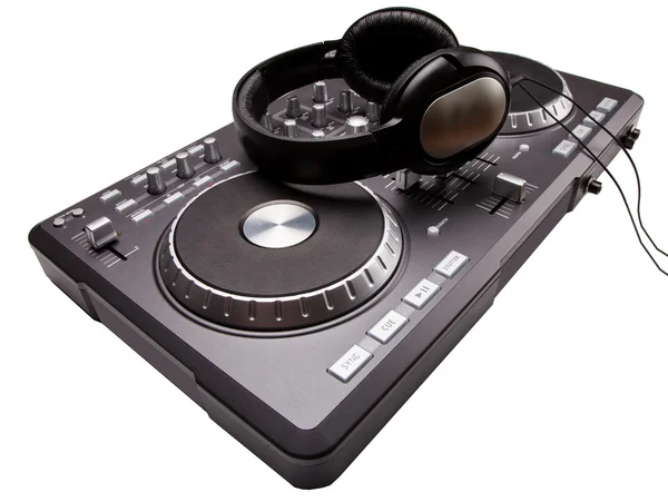 Dj mixer con cuffie — Foto Stock