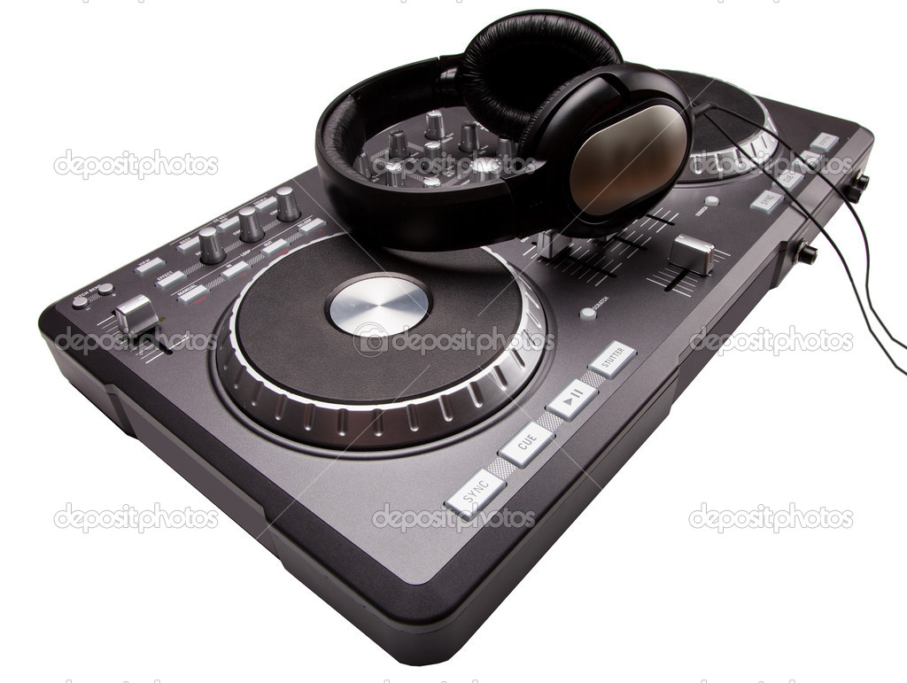 Dj mixer with headphones