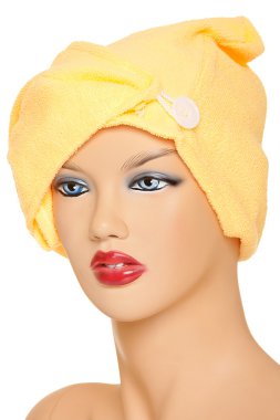 havlu baş mankenmanöken fejét törülközõt