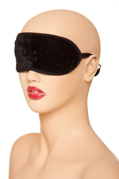 Skyltdocka i sömn eye mask — Stockfoto