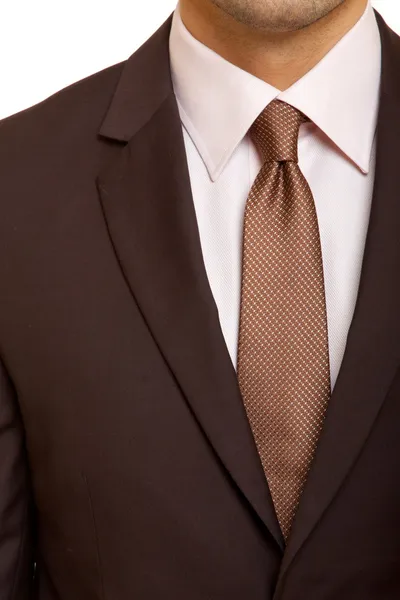 Terno marrom com gravata — Fotografia de Stock