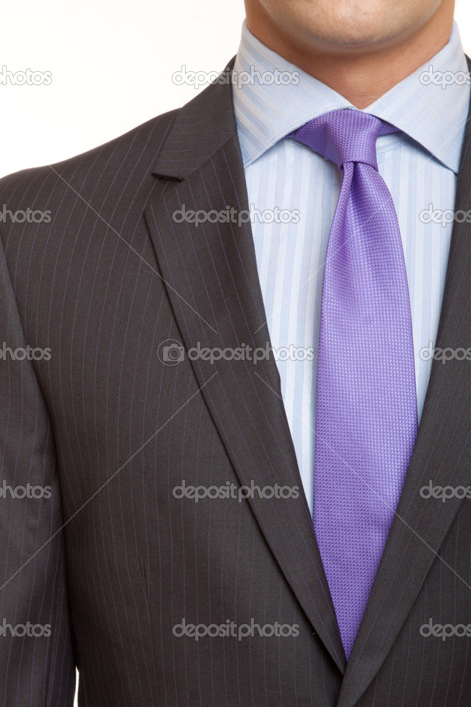 suit with blue tie