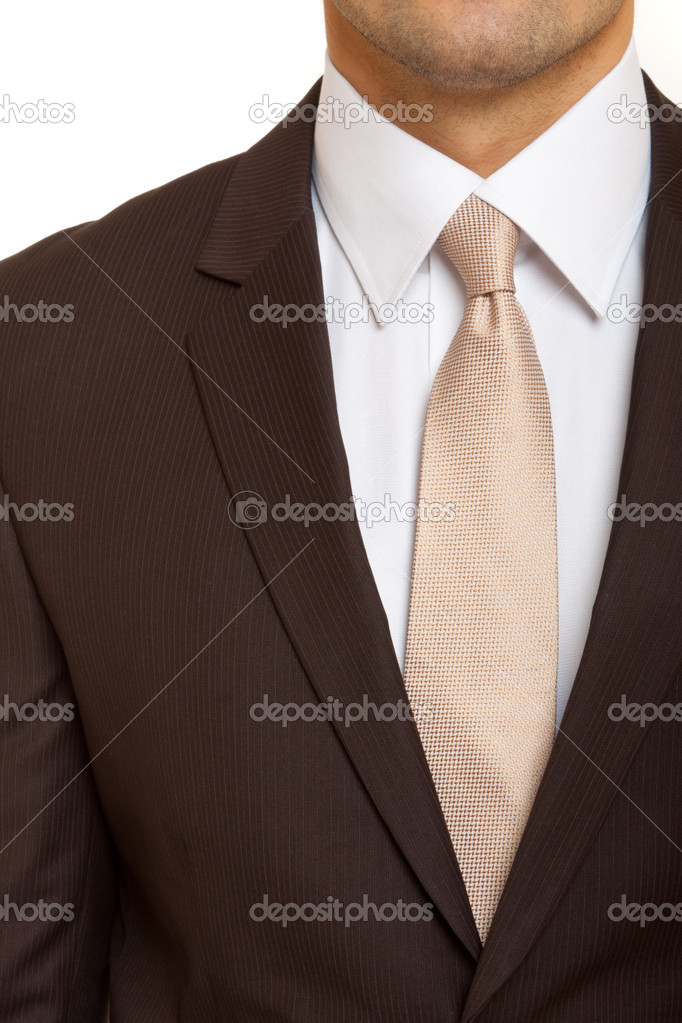 Brown suit with Beige tie