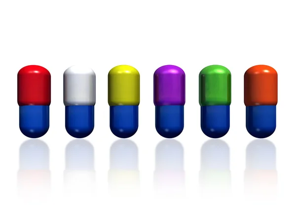 Many colorful pills — Stock Photo, Image