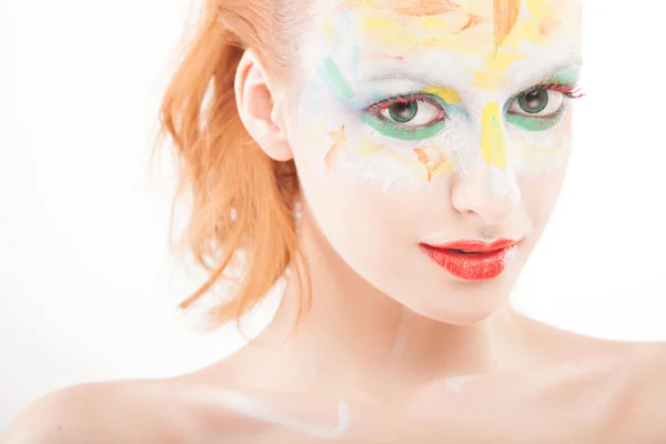 Beauty woman with face art — Stock Photo, Image