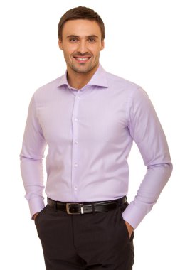 mutlu genç gülümseyen iş adamı portresi