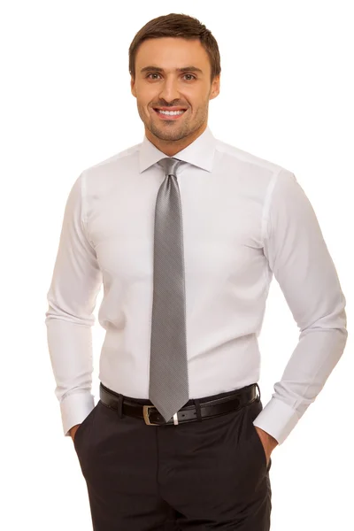 Portrait of young happy smiling business man — Stock Photo, Image