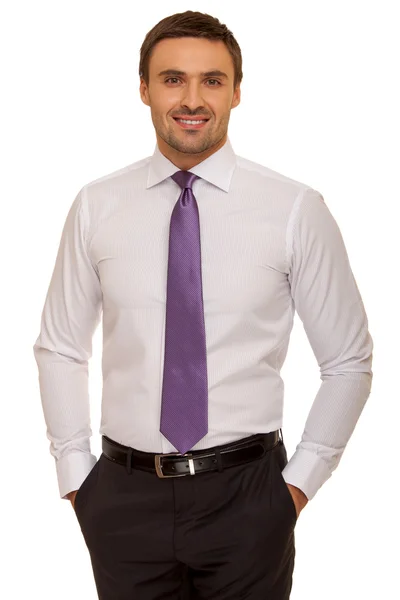 Portrait of young happy smiling business man — Stock Photo, Image