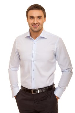 mutlu genç gülümseyen iş adamı portresi