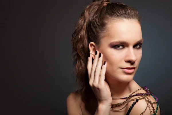 Woman in necklace — Stock Photo, Image