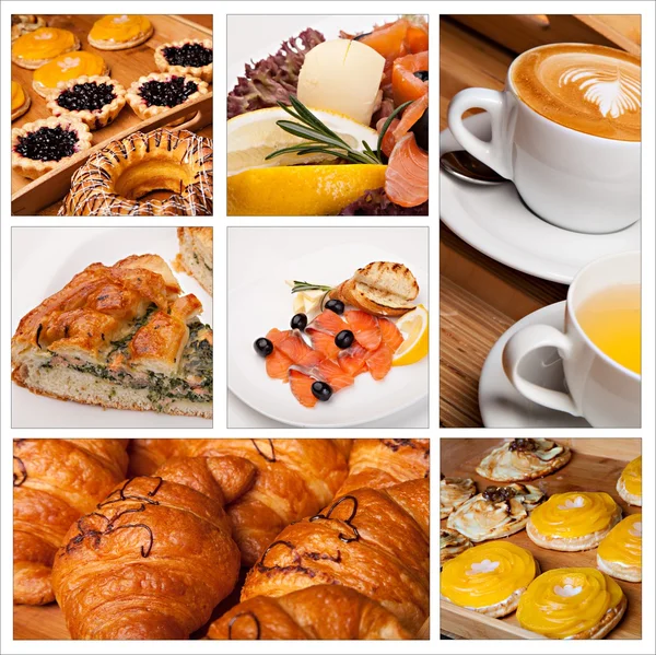 Various fresh bread and food — Stock Photo, Image