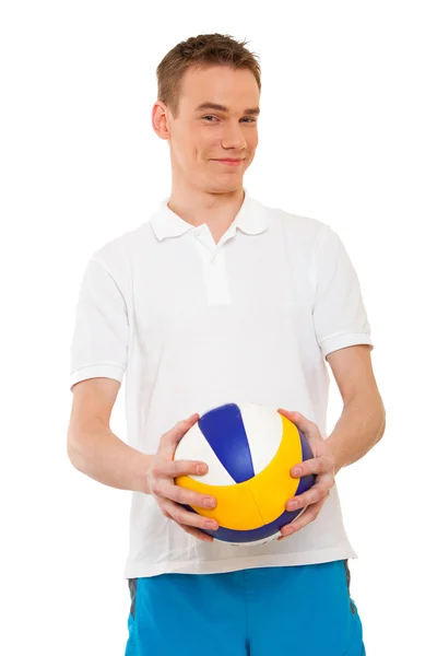 若い男がボールで遊ぶ — ストック写真