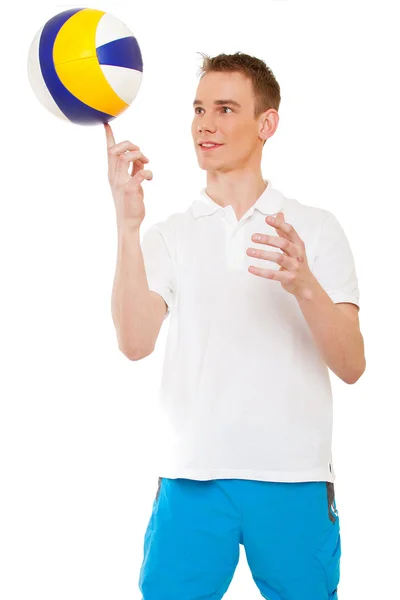 Young man playing with ball — Stock Photo, Image