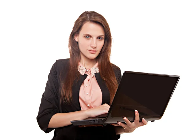 Femeie de afaceri cu laptop — Fotografie, imagine de stoc