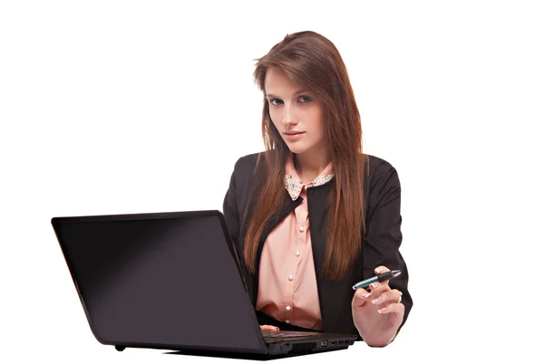 Businesswoman  sitting using laptop — Stock Photo, Image