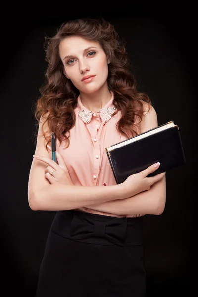 Businesswoman with book — Stock Photo, Image