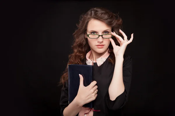 Businesswoman with book — Stock Photo, Image