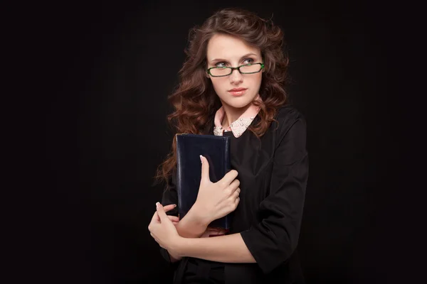 Businesswoman with book — Stock Photo, Image