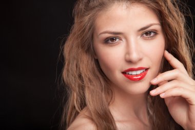 kadın profesyonel makyaj ile