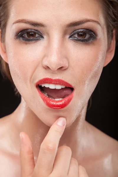 Young girl with shiny skin — Stock Photo, Image