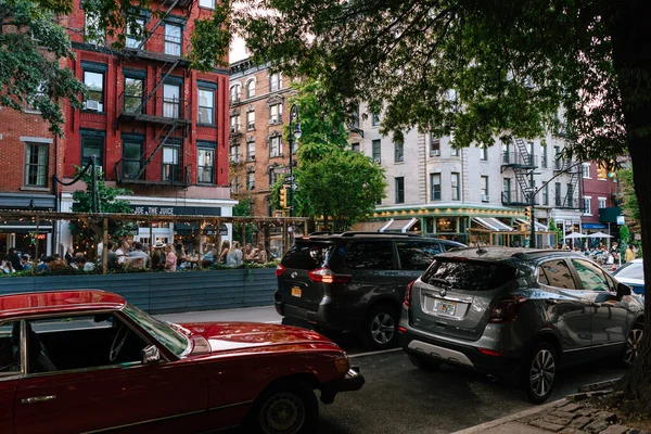 纽约市格林威治村的老式公寓楼 曼哈顿的Soho社区 纽约经典的红砖公寓楼 — 图库照片