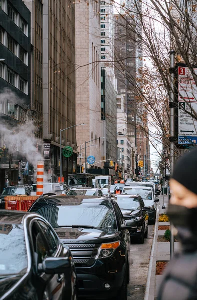 Straatzicht New York Verkeer Manhattan — Stockfoto