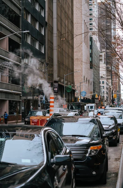 New York Sokak Manzarası Manhattan Trafik — Stok fotoğraf