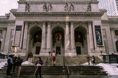The New York Public Library. The largest library in the United States. New York Manhattan Public Library Fifth Avenue 5th Av downtown US