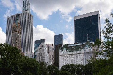 New York 'taki Central Park' tan Midtown manzarası. Central Park, New York 'un ana ilgi odağı.. 