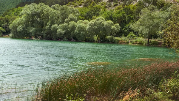 Smaragdzöld víz mountain-tó — Stock Fotó