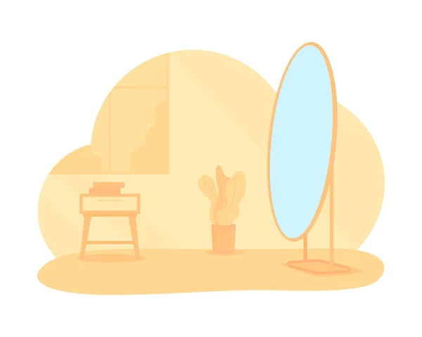 Sala Estar Com Espelho Vetor Isolado Ilustração Espaço Apartamento Contemporâneo —  Vetores de Stock